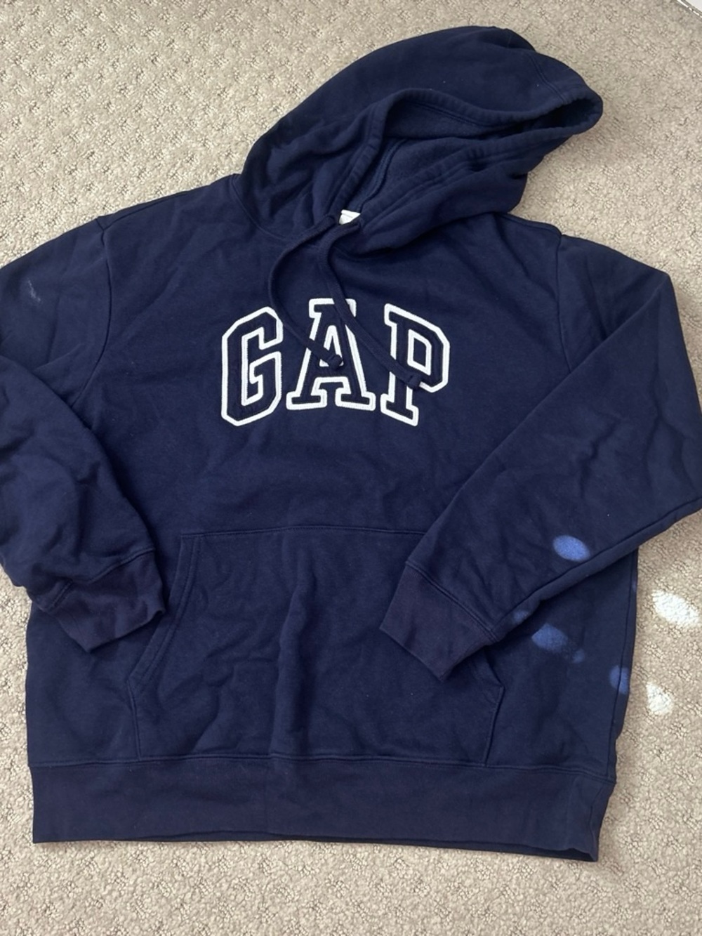 GAP Navy Crewneck Logo Hoodie